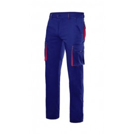 NAVY BLUE/RED TWO-TONE STRETCH TROUSERS 42