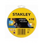 CAN OF 10 STAINLESS STEEL CUTTING DISCS 115 STANLEY
