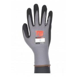 GUANTE SOPORTE NYLON GRIS REC. NITRILO NEGRO MICROFINISH T9