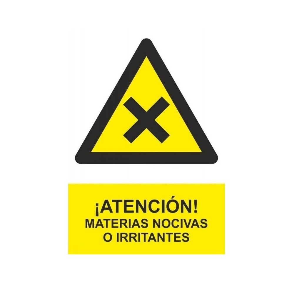SEÑAL "PELIGRO ATENCION MATERIAS NOCIVAS" PVC 210x300MM