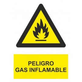 SEÑAL "PELIGRO GAS INFLAMABLE" PVC 210x300MM