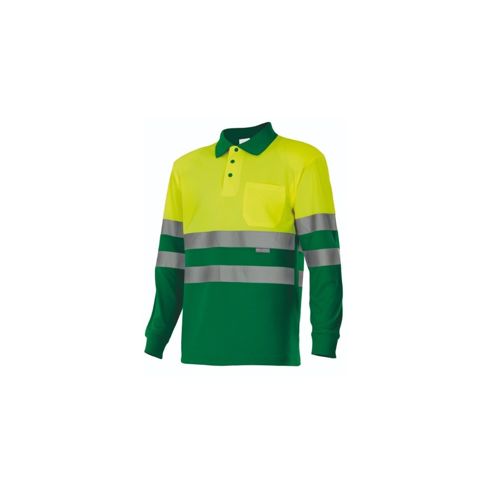 POLO BICOLOR M/L AV VERDE/AMARILLO FLUOR L