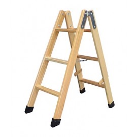 WOODEN SCISSOR LADDER FLAT STEP
