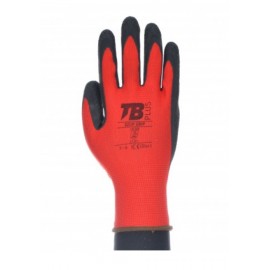 RED POLYESTER GLOVES WITH SEAMS