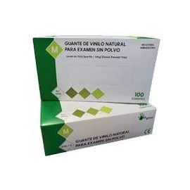 GUANTE VINILO NATURAL 4,5gr T-S PAQ-100