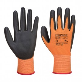 GUANTES CON PALMA PU NARANJA/NEGRO