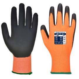 GUANTES ANTI-CORTE CON PU NARANJA/NEGRO