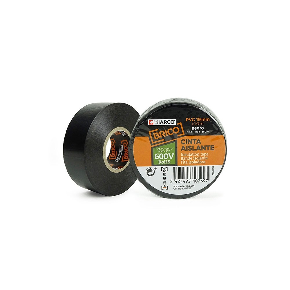 CINTA MIARCO BRICO NEGRO 19mm x 10m