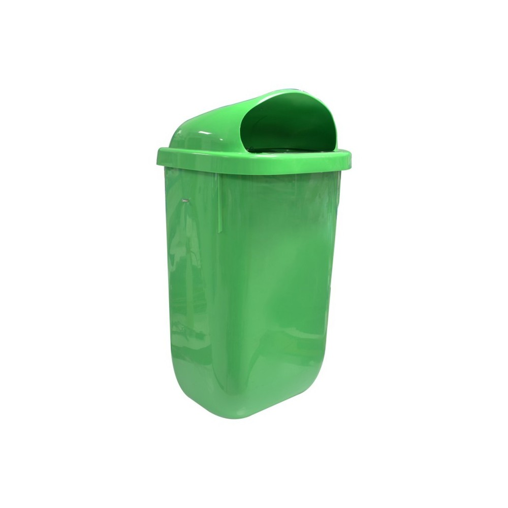 PAPELERA URBANA PLASTICO VERDE 60LT
