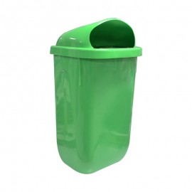 PAPELERA URBANA PLASTICO VERDE 60LT