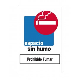 SEÑAL "PROHIBIDO FUMAR ESPACIO SIN HUMO" PVC 210x300MM