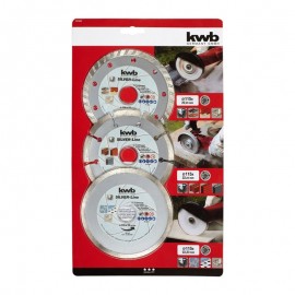 JUEGO DE 3 DISCOS DE DIAMANTE 115MM