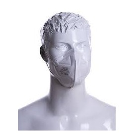 WHITE FFP2 NR MASK WITHOUT VALVE WITH RUBBER