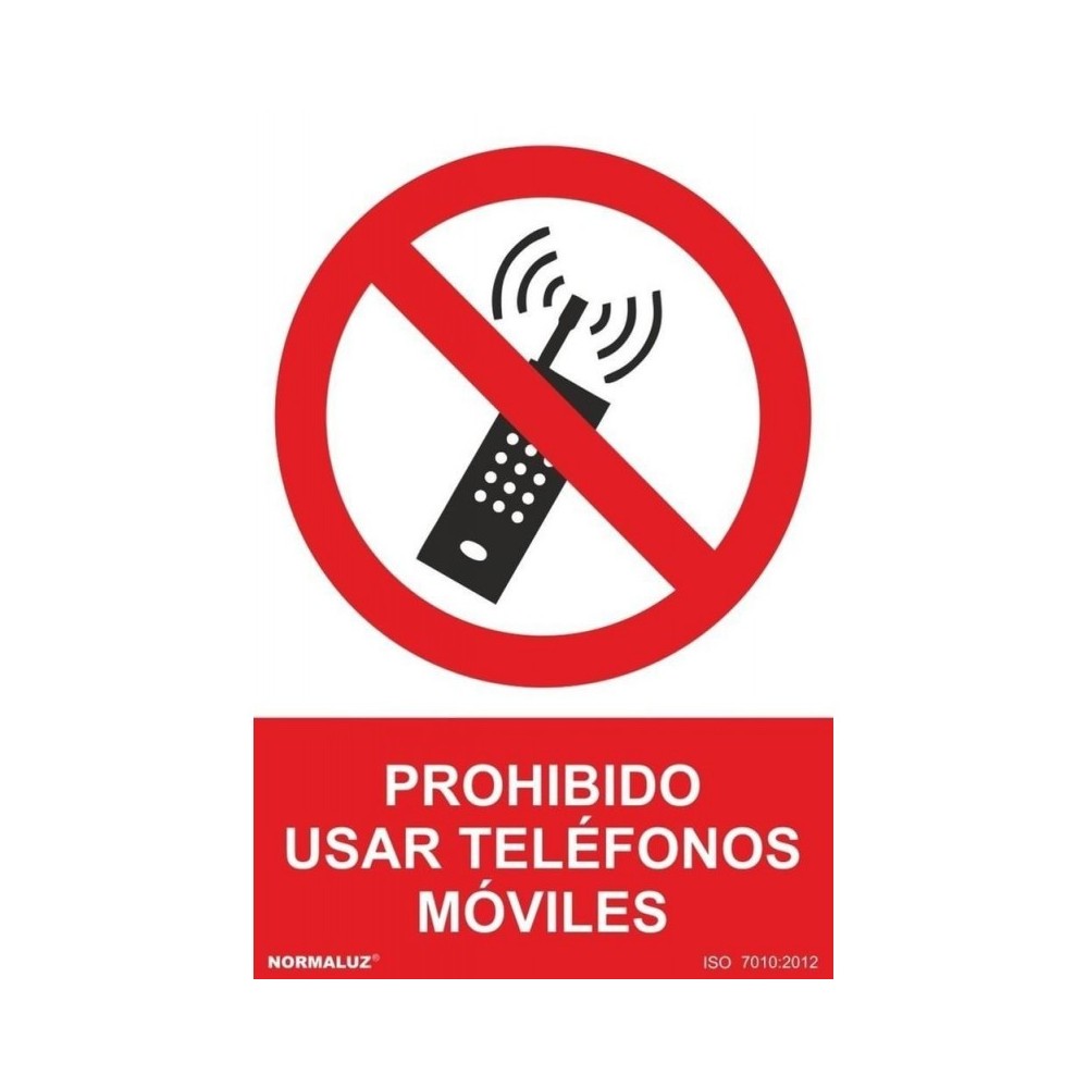 SEÑAL PROHIBIDO USAR TELEFONOS MOVILES PVC 0,7MM 210X300MM