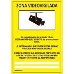 SEÑAL PELIGRO ZONA VIDEOVIGILADA PVC 0,7MM 300x400MM