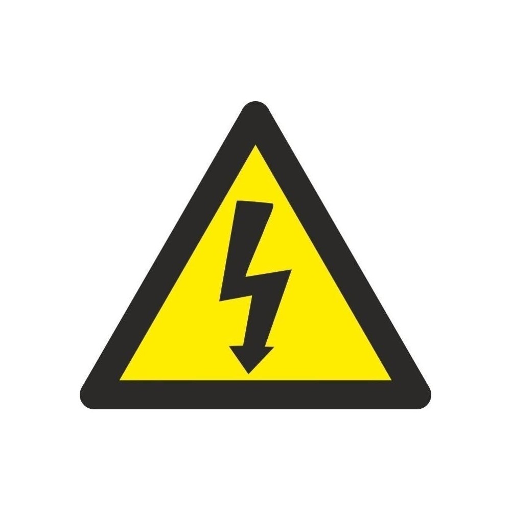 ADHESIVO TRIANGULO CON RAYO 105MM LADO (UNIDAD)