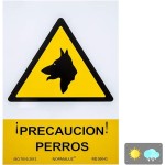 SEÑAL PELIGRO "CUIDADO CON EL PERRO" PVC 0,7MM 210X300MM