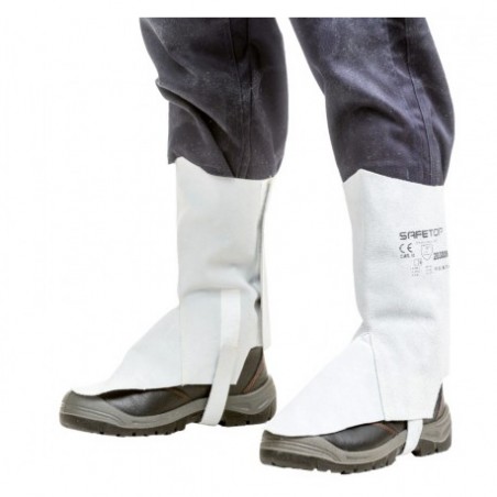 POLAINAS VACUNO GRIS CON VELCRO (PAR)