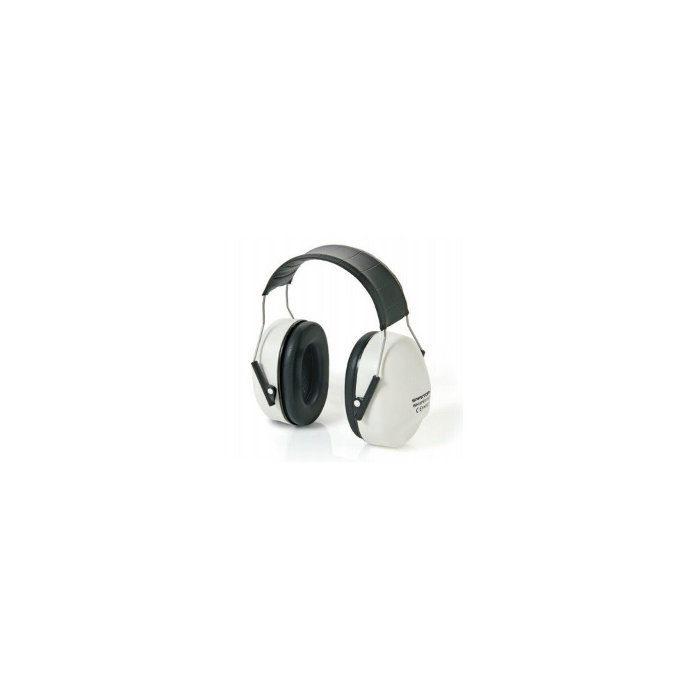 WHISPER CUPS WHITE HEARING PROTECTOR METAL RING SNR 28Db