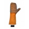 YELLOW COW AND PALM SERRAJE MITTEN REINFORCED WITH METALLIC MESH