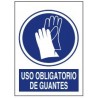 SEÑAL PE 21X29CM - USO OBLIGATORIO DE GUANTES