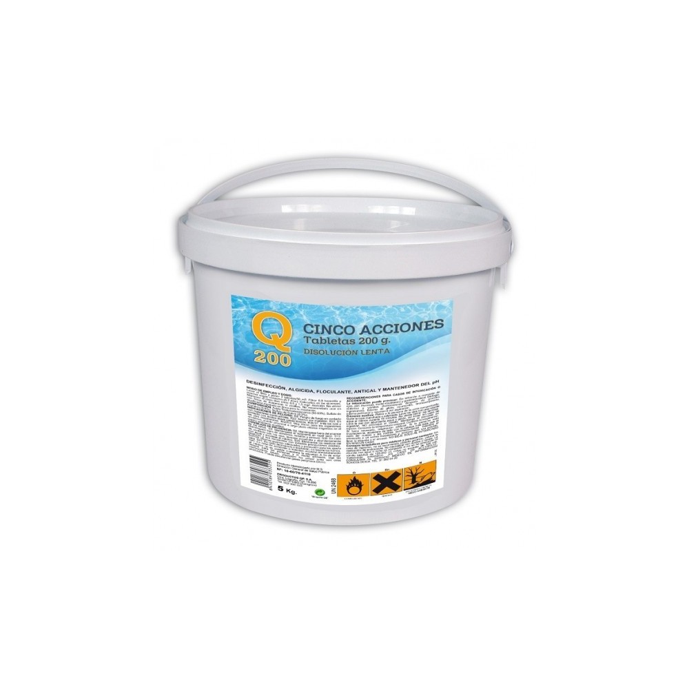 CLORO Q-200 5 ACCIONES TABLETAS 200 GR (5 KG)