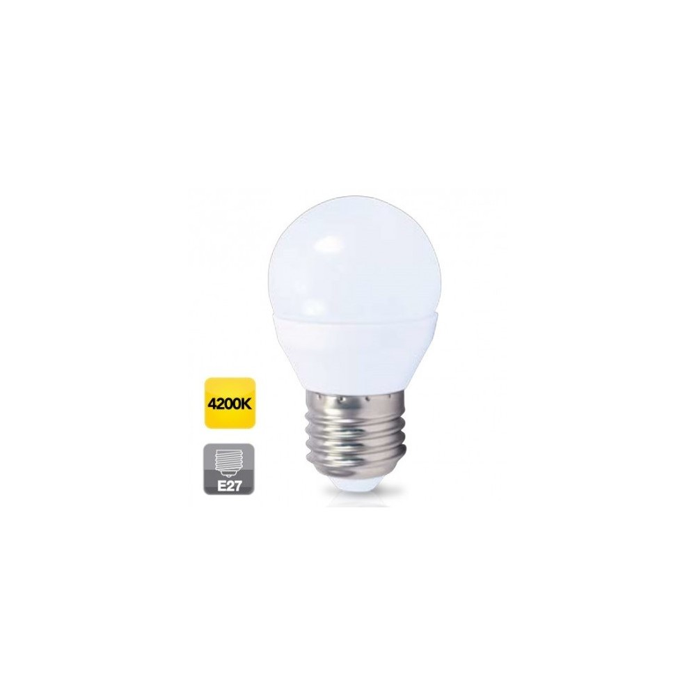 BOMBILLA ESFERICA LED 5W E27 4200K LUZ DIA