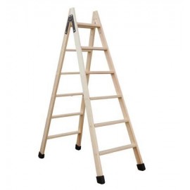 WOODEN SCISSOR LADDER FLAT STEP 10 STEPS