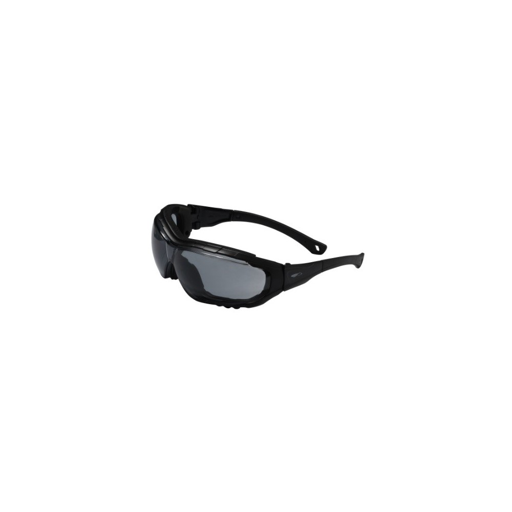 HYBRID SAFETY GLASSES BLACK SMOKED LENS
