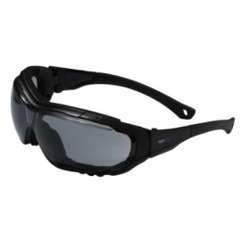 HYBRID SAFETY GLASSES BLACK SMOKED LENS