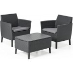 SALEMO BALCONY SET WITH GRAPHITE COLOR STORAGE TABLE