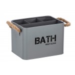 CAJA PARA BAÑO CON 4 COMPARTIMENTOS GRIS