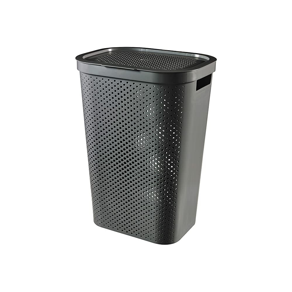 LAUNDRY BASKET INFINITY 60L DOTS GRAY RECYCLED