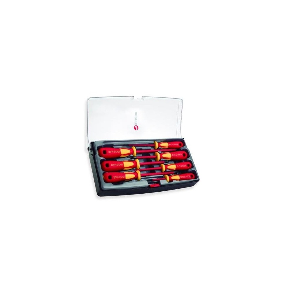 SCREWDRIVER SET PLASTIC BOX 7 PCS VDE REC-PH