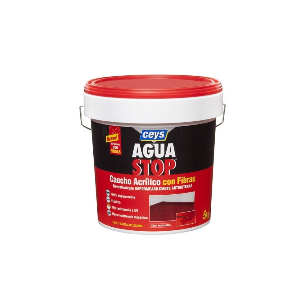 AGUASTOP CAUCHO FIBRAS ROJO 20 KG