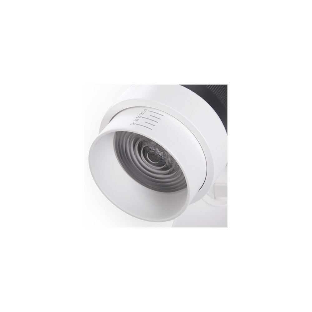 FOCO CARRIL LED MONOFASICO APERTURA VARIABLE 10-60º 30W 2700Lm 50000H ATHENA BLANCO CALIDO