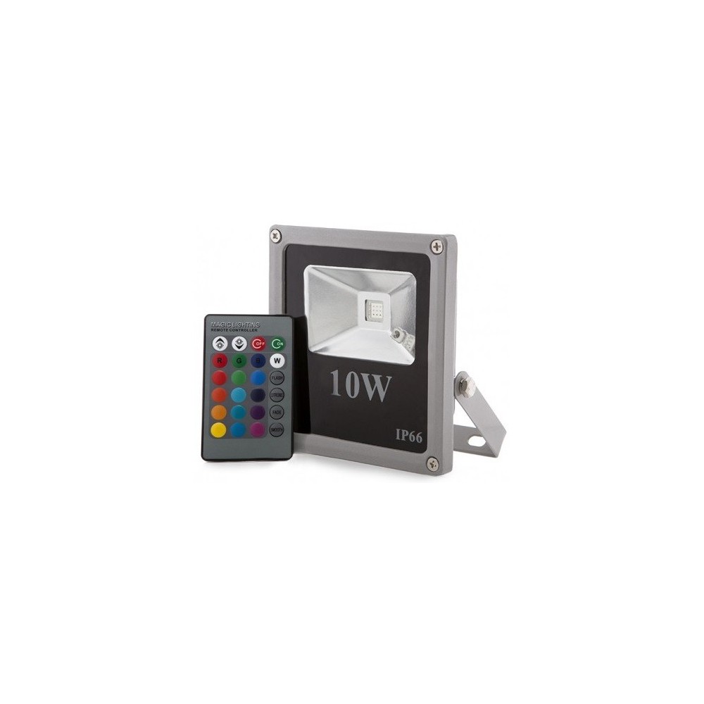 FOCO PROYECTOR LED IP65 10W RGB MANDO A DISTANCIA TONO RGB