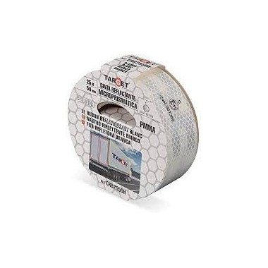 WHITE REFLECTIVE TAPE 25M X 50mm APPROVED