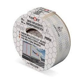 CINTA REFLECTANTE BLANCA 25M X 50mm HOMOLOGADA