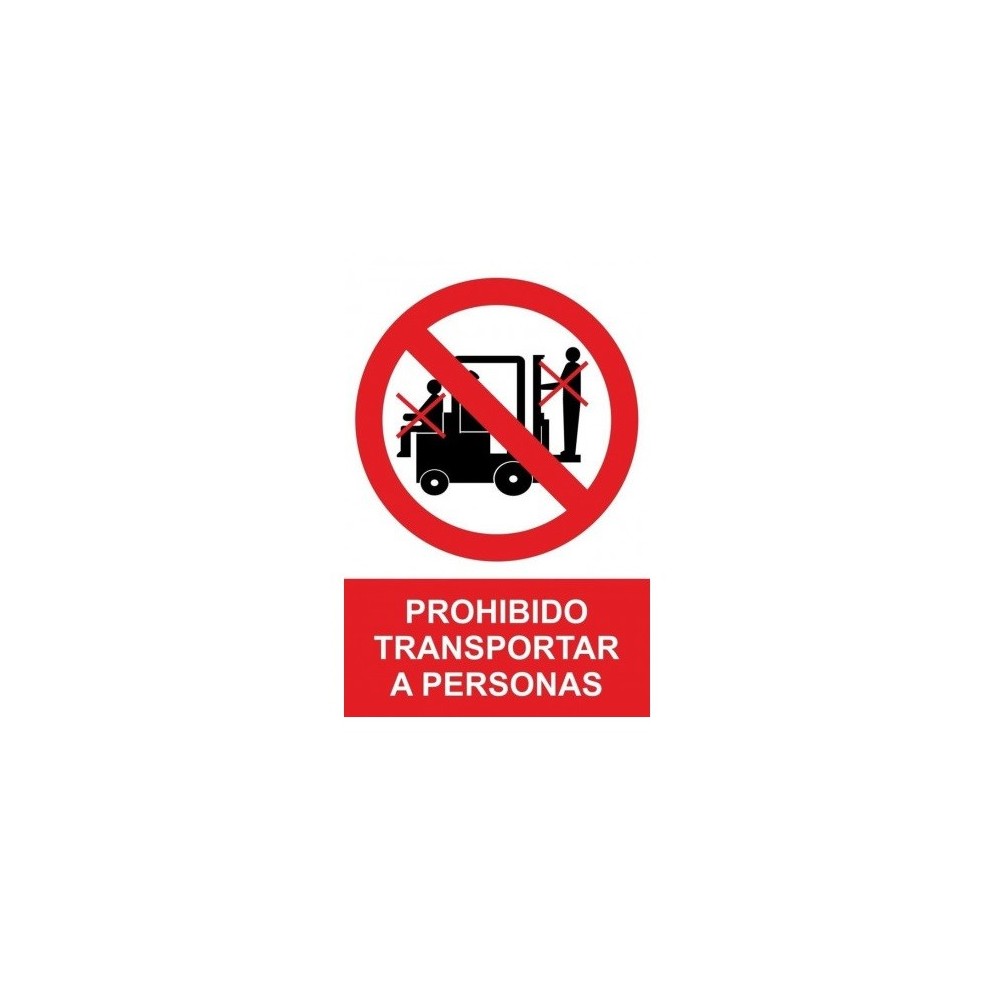 SEÑAL PROHIBIDO TRANSPORTAR PERSONAS PVC 0,7MM 210X300MM