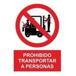SEÑAL PROHIBIDO TRANSPORTAR PERSONAS PVC 0,7MM 210X300MM
